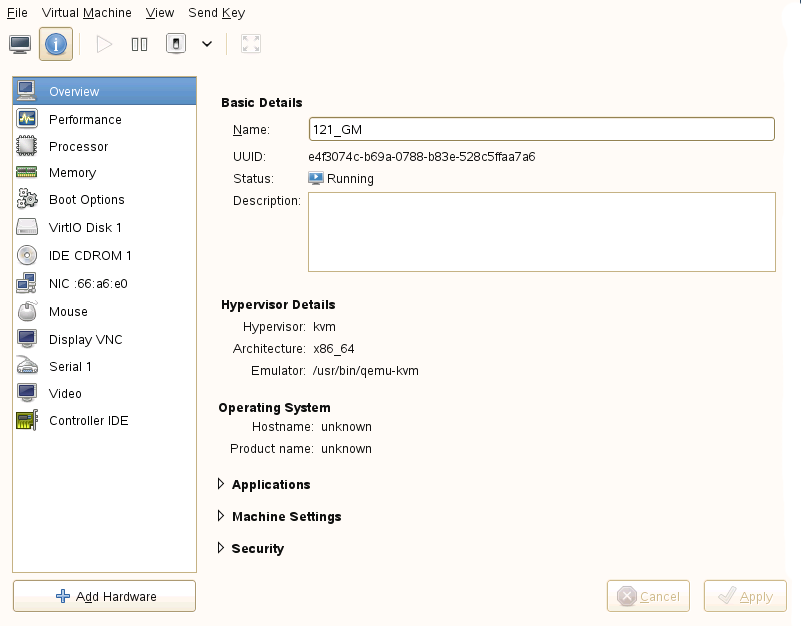 Details View of a VM Guest