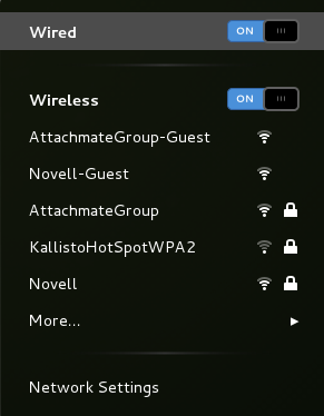GNOME NetworkManager—Configured and Available Connections
