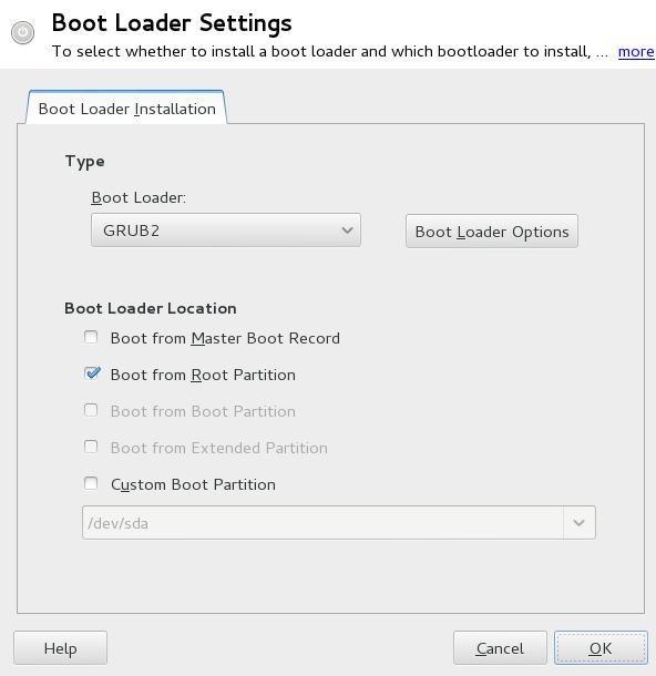 Boot Loader Settings